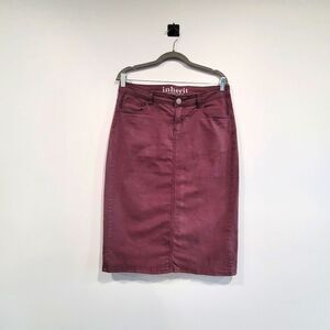 Remi Currant Denim Midi Skirt Inherit Clothing